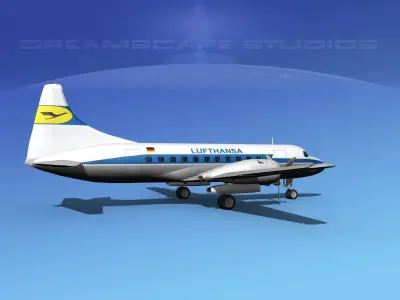 Convair CV-340 Lufthansa 3D model