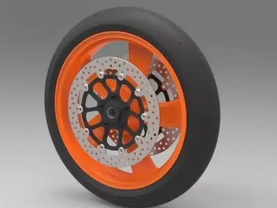 Front wheel from Top fuel bike 3D model