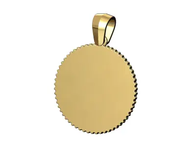 Pendant GG fashion brand coin with bail 3D print model