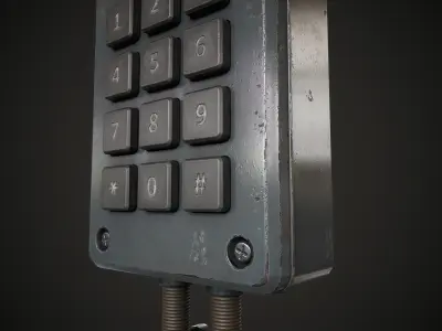 Old keypad lock Low-poly 3D model