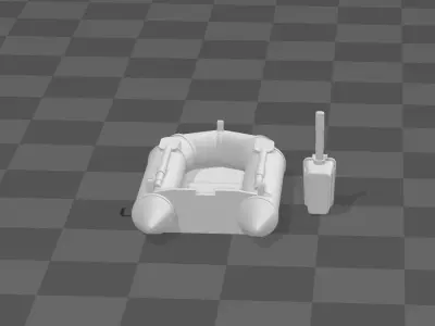 zodiac rubber boat scale h0 1-87 3D print model