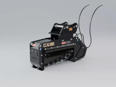 WB Brushhound Excavator Mulcher FX36 3D model Low-poly 3D model