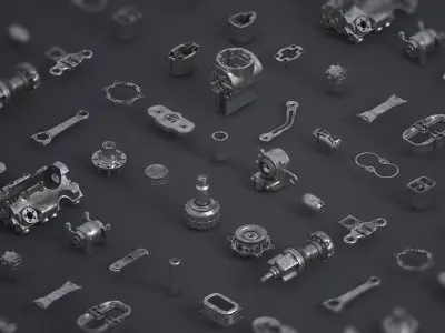 Junk Yard Kit - 50 plus 3d Elements 3D model