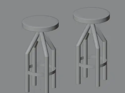 Industril Chair Stool 3D model