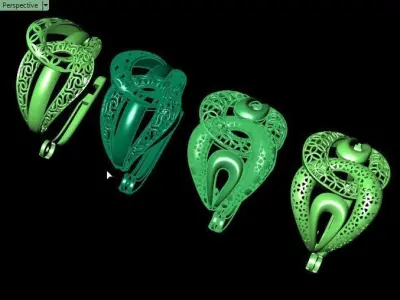 Two earrings part 3 3D print model