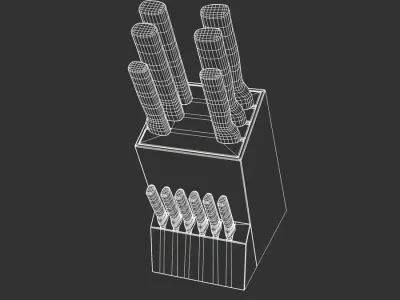  Wooden Knife Block Model 