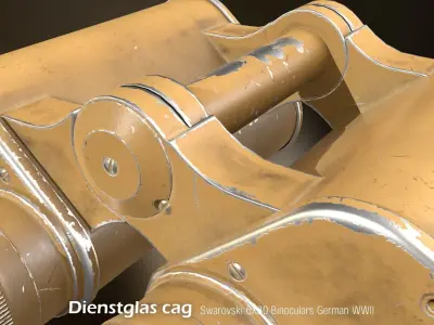 WWII German Dienstglas 6x30 CAG Binoculars Low-poly 3D model