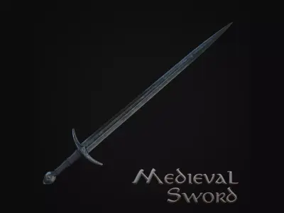 Medieval Sword Low-poly 3D model