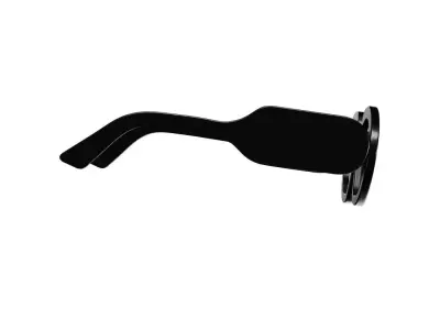 Round Black Sunglasses 3D model