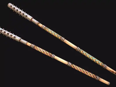 Medieval Weapons Polearms Crushing Mace Pike Low-poly 3D model