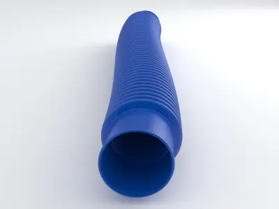 Hog Oval Corrugated Hose 01 Blue 3D model