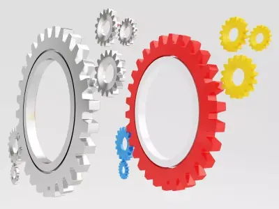 gears 3d model set of 3D model by Kritrimvault