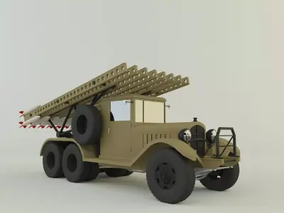 Katyusha rocket launcher vehicle 3D model