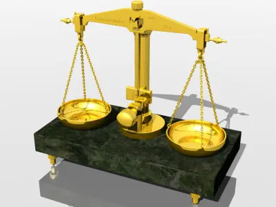 Old precision balance 3D model