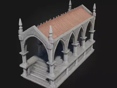 Ancient Stone Pavilion  Shelter from a Forgotten Era 3D model