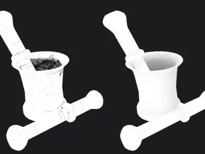 Copper Mortar Low-poly 3D model