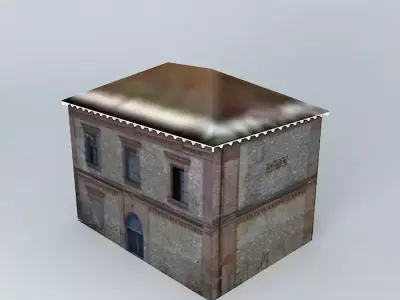 Abandoned building train station 3D model