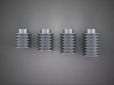 VARIOUS SET 5 6 7 8 GROOVE PULLEY SHEAVE MULTI TRACK WHEEL GEAR 3D model