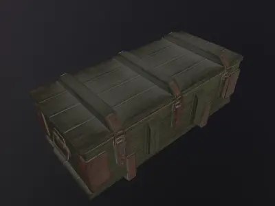 Military wooden box 3D Model Low-poly 3D model