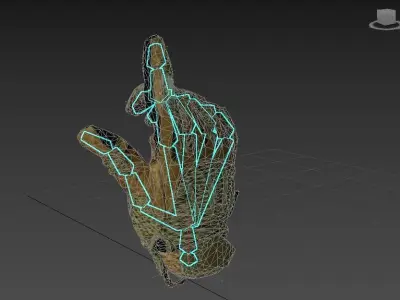 Tactical Sensor Gloves rigged Low-poly 3D model