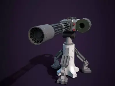 Minigun turret 3D model