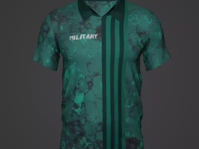 Military Soldier Clothing T-shirt Low-poly 3D model 47