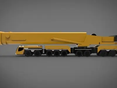 heavy mobile crane Low-poly 3D model