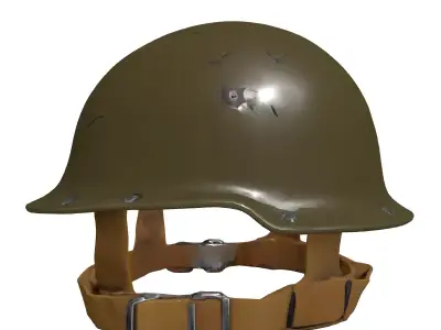 Vintage Military Helmet PBR Game Ready Low-poly 3D model
