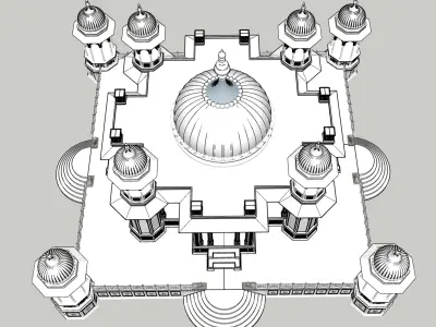 Gatore Ki Chhatriyan  Traditional Indian Architectural 3D Model 3D model