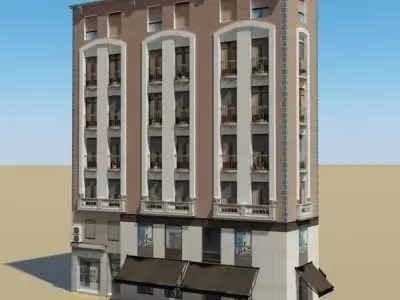 Photorealistic Low Poly Building 3D model 3