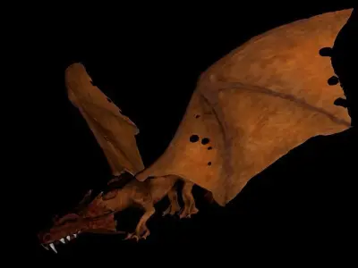 Dragon with wings Low-poly 3D model purchase