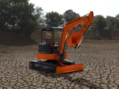 Mini Excavator Hitachi  3D model 3D model