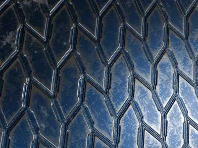 Scratched Blue Sci-Fi Armor Metal Plate PBR Seamless Texture