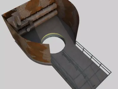 Chamber Entry Structure Low-poly 3D model