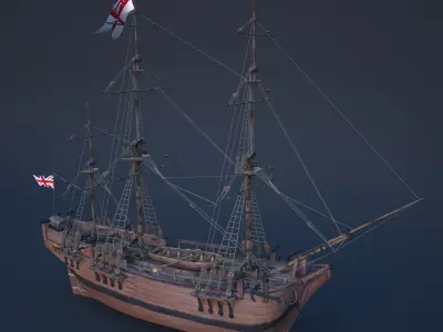 Ship Bounty Low-poly 3D model