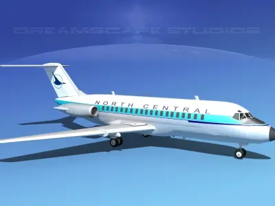 Douglas DC-9-20 North Central Airlines 3D model