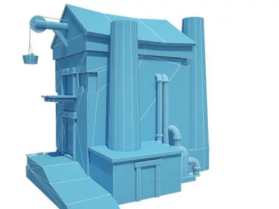 Medieval Building 13 Factory Low-poly 3D model