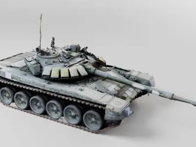 Russian T-72B3 tank destroyed by Ukrainian army  3D model