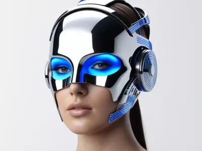 Futuristic Female Cyber Mask 3D model