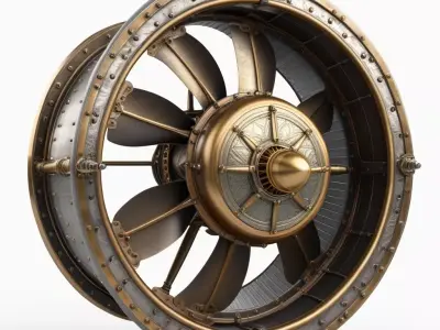 Steampunk Industrial Ducted Fan Propeller 3D model