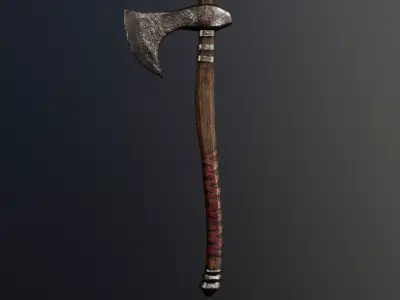 Scandinavian Viking ax axe Hatchet Free low-poly 3D model