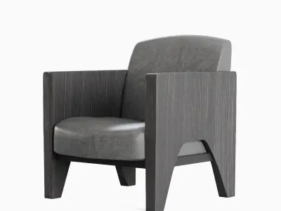 Modern Leather Armchair 04 3D model
