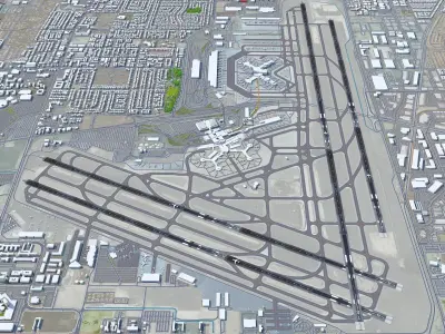 Las Vegas McCarran Airport 10km Low-poly 3D model