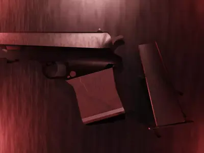 Semi - Auto Pistol Low-poly 3D model