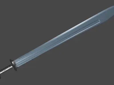 Grossmesser sword with Khora handle Low-poly 3D model