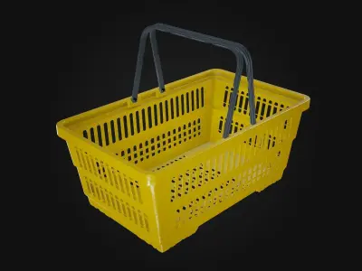 Plastic Shopping Basket  Low-poly 3D model