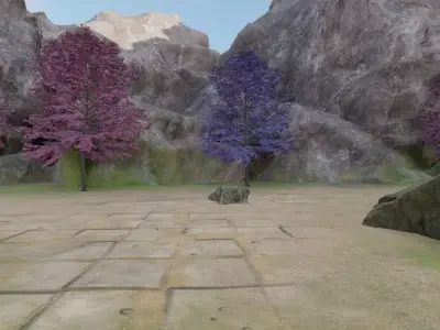 Abandoned Village In Bloom 3D model