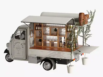 Food truck bar set 2 3D model