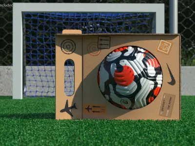 Package with Nike Flight Soccer Ball 2021 3D model