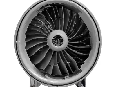 Futuristic Jet Turbine Ceramic Blades 3D model